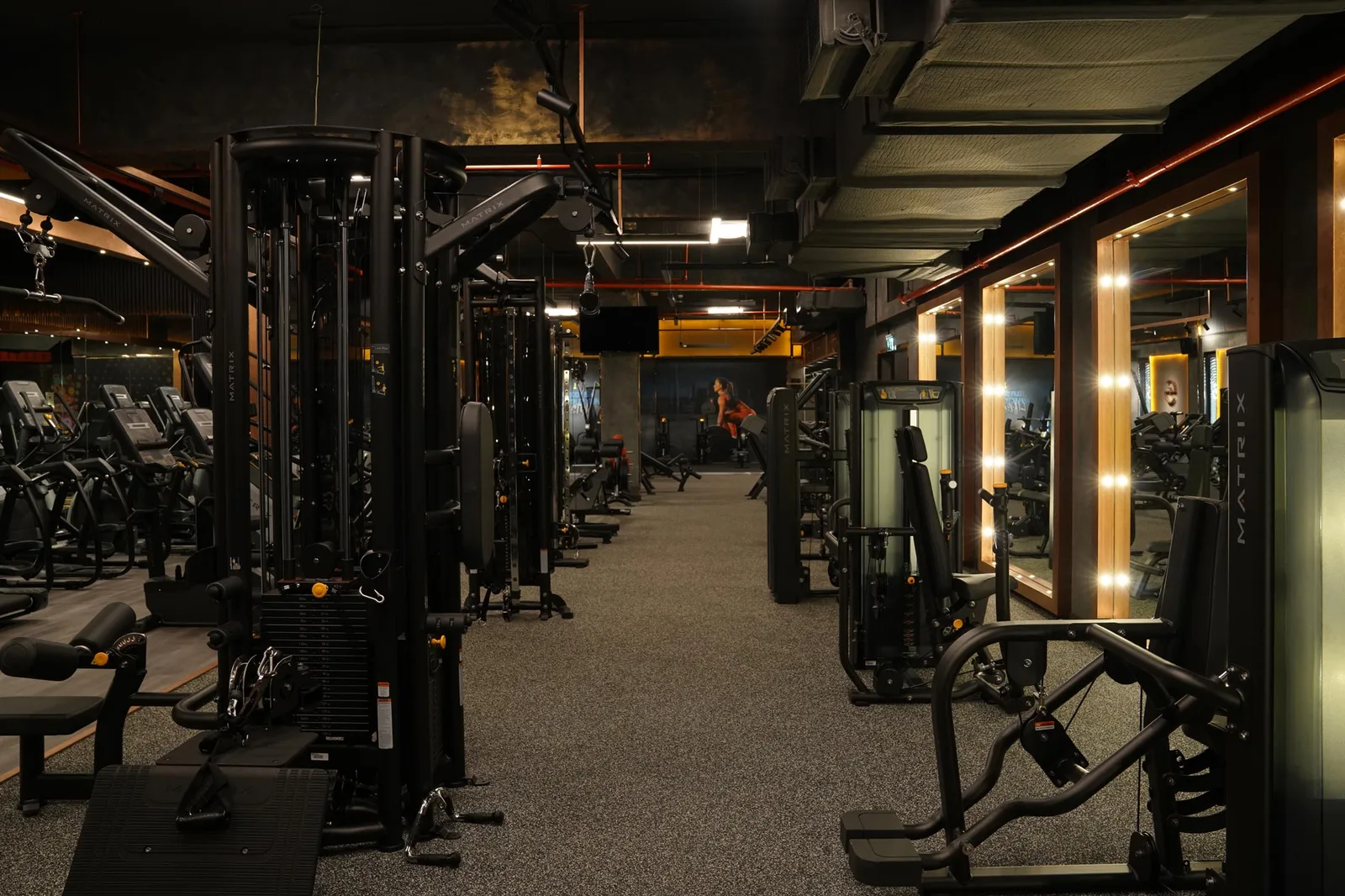 FITSOCIAL gym floor with Matrix strength equipment